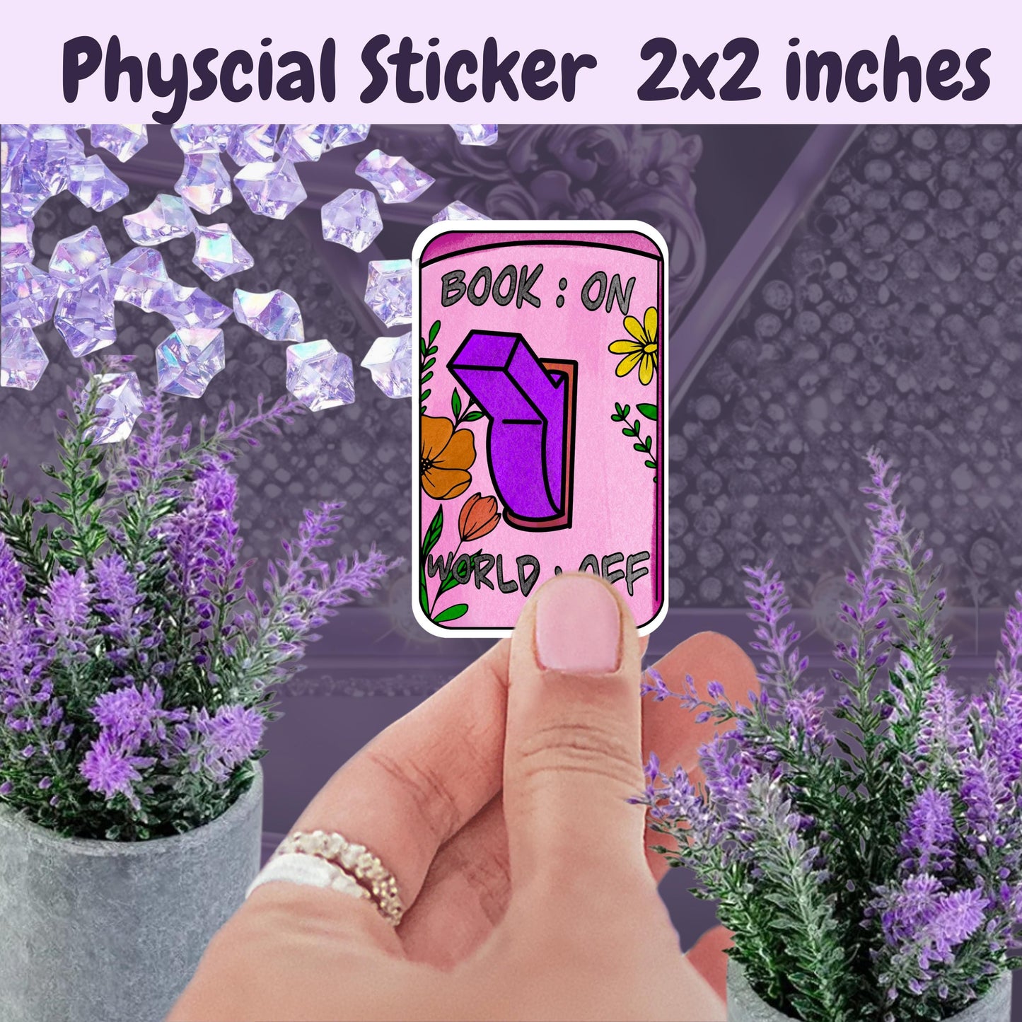 Book On World Off Kindle Sticker: Coquette Book Lover Gift