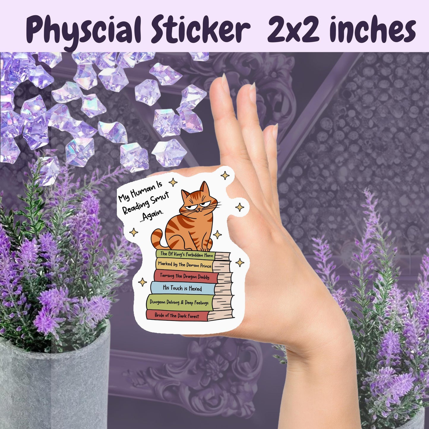 My Human is Reading Smut Again Sticker: Booktok Cat Kindle Vinyl Decal