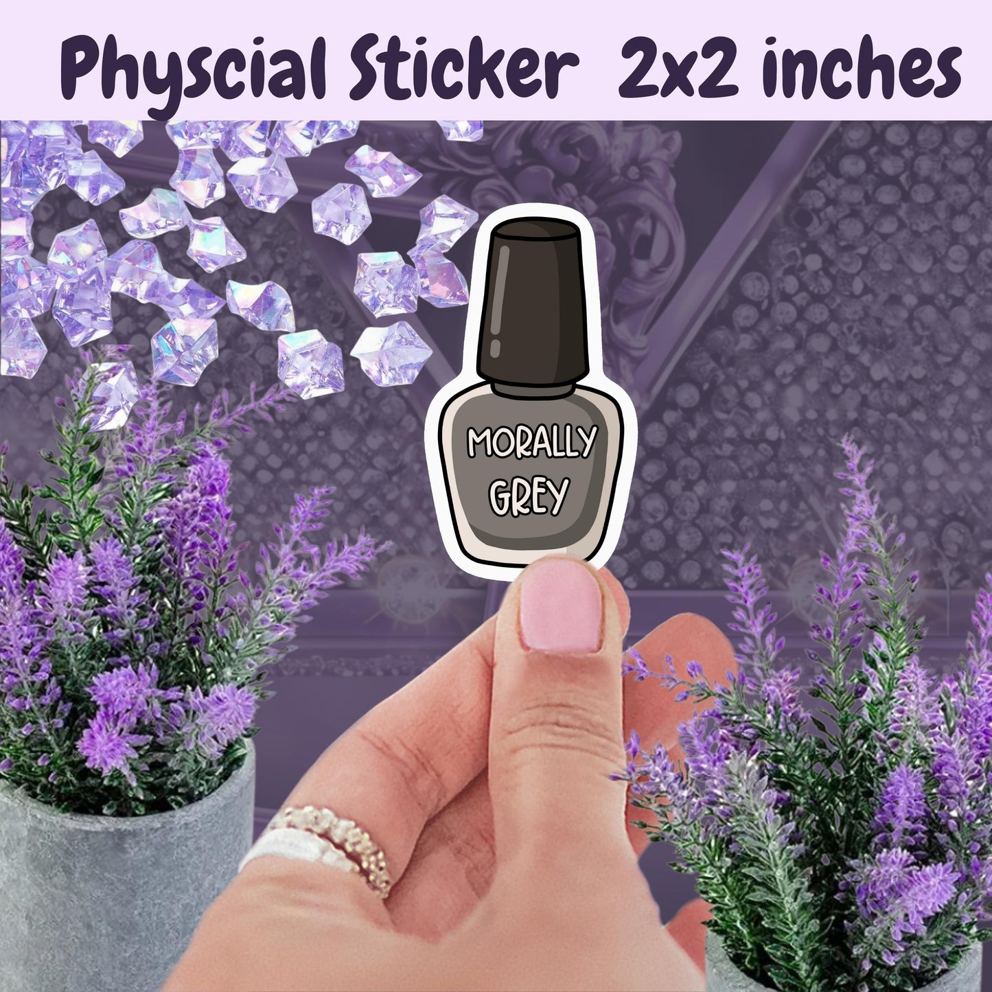 Morally Grey Nail Polish Sticker: Spicy Romance Booktok Kindle Decal