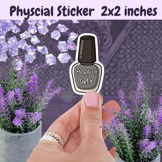 Morally Grey Nail Polish Sticker: Spicy Romance Booktok Kindle Decal