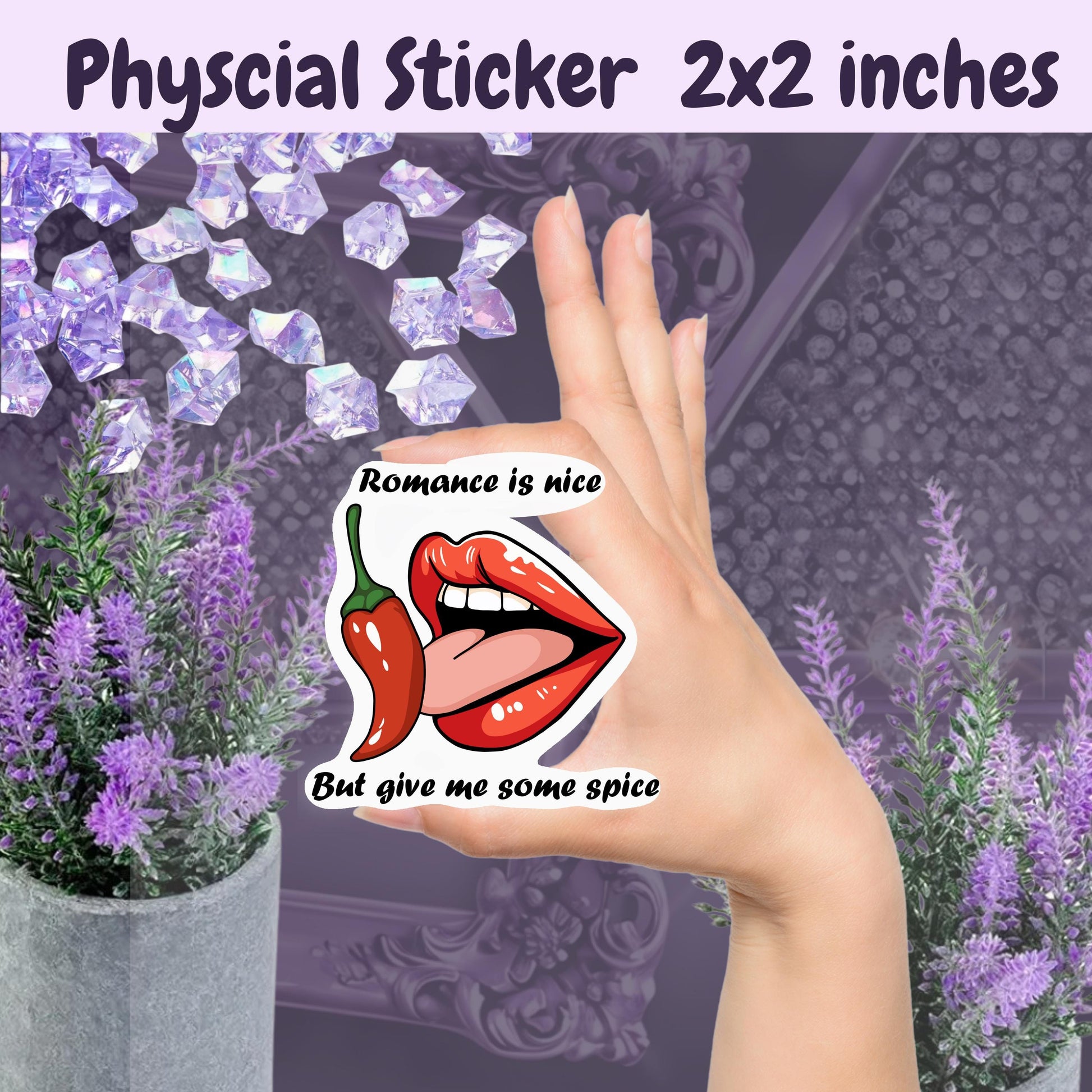 Spicy Romance Book Club Sticker: Retro Lips & Chili Pepper Vinyl Decal