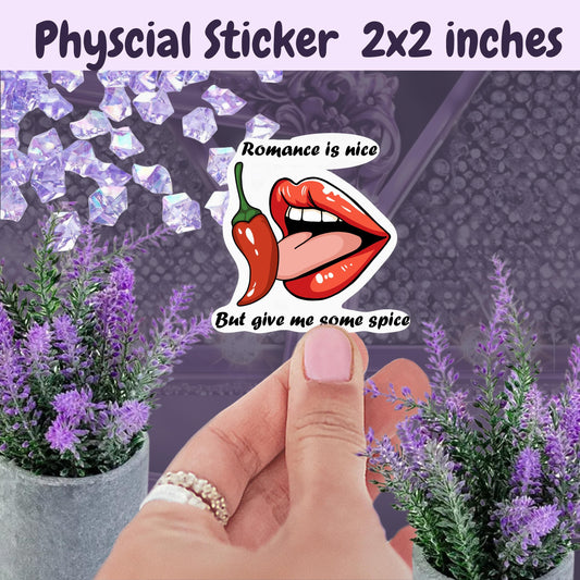 Spicy Romance Book Club Sticker: Retro Lips & Chili Pepper Vinyl Decal