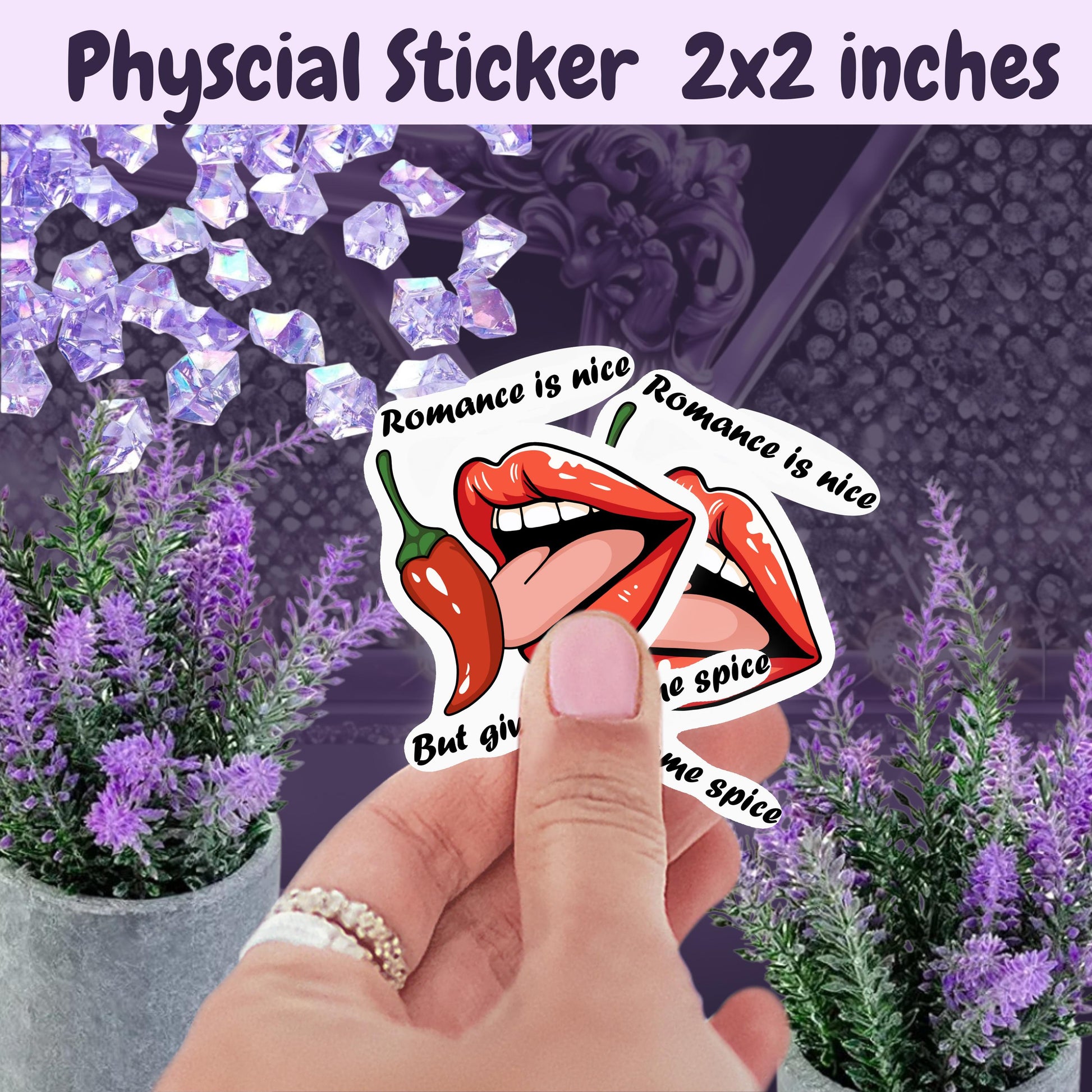 Spicy Romance Book Club Sticker: Retro Lips & Chili Pepper Vinyl Decal