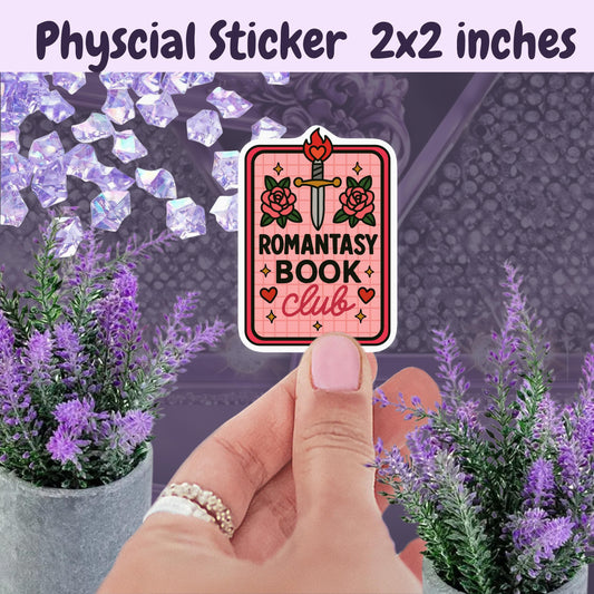 Romantasy Book Club Sticker: Spicy Romance, Fantasy Reader Vinyl Decal
