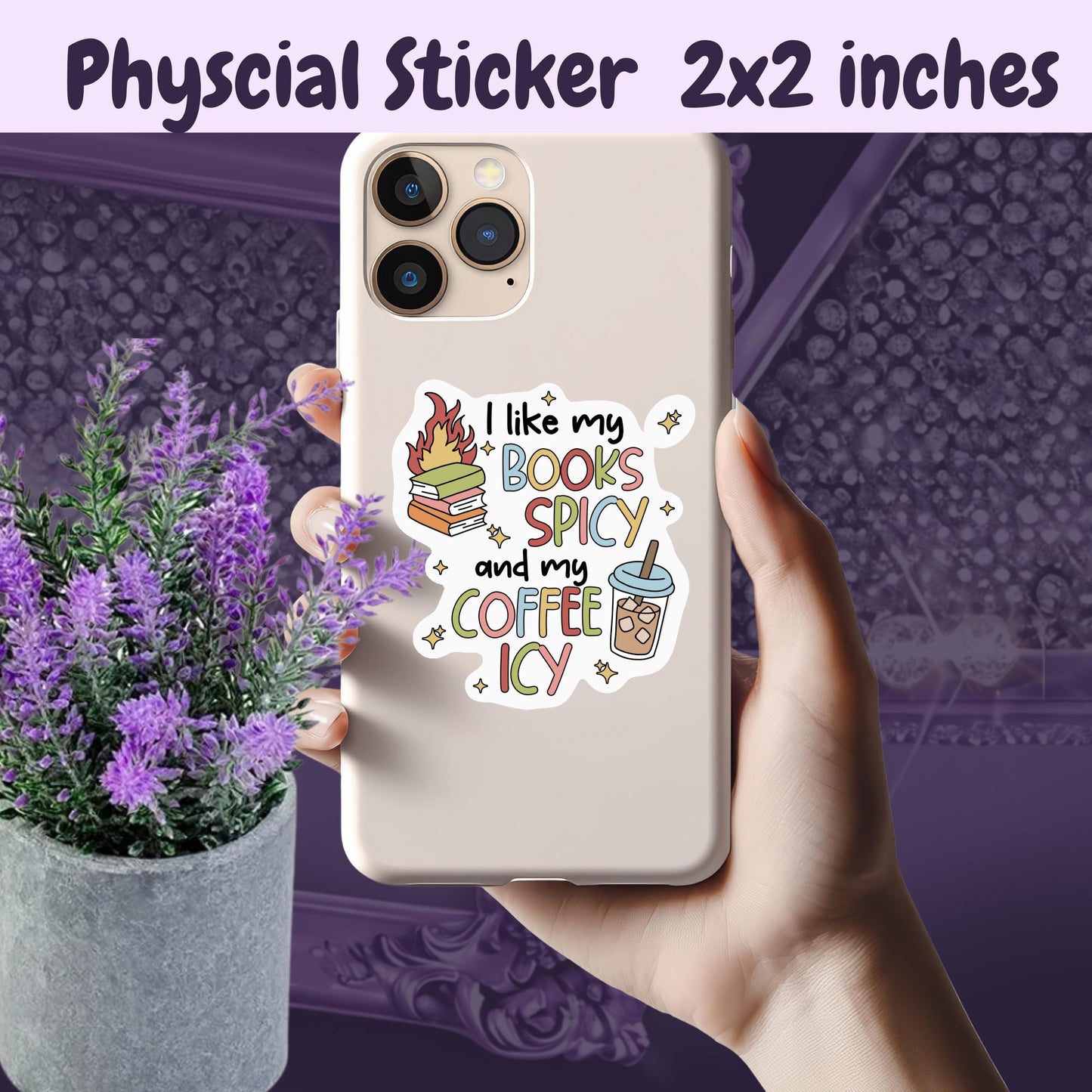 Spicy Books & Iced Coffee Vinyl Sticker - Booktok Kindle Decal