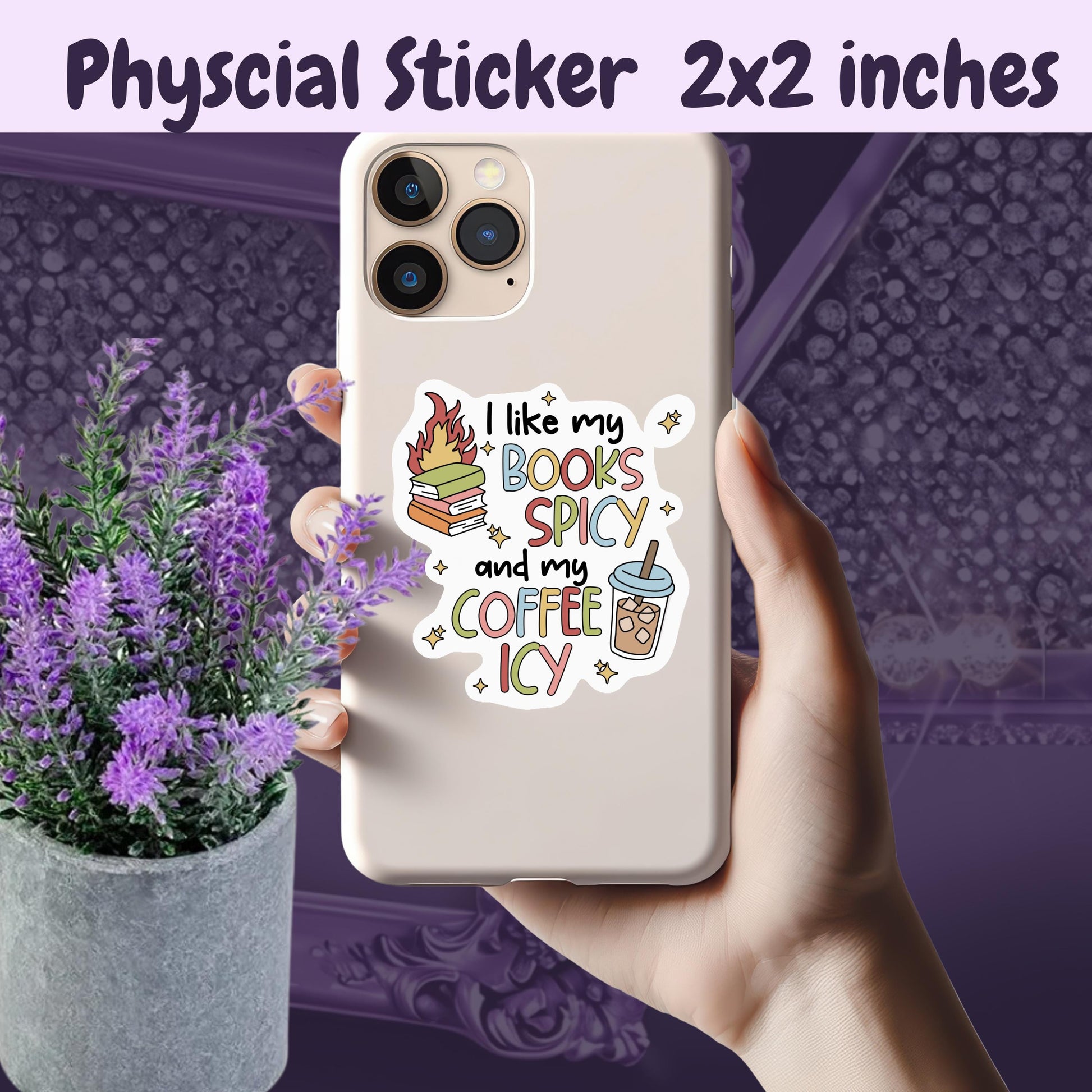 Spicy Books & Iced Coffee Vinyl Sticker - Booktok Kindle Decal