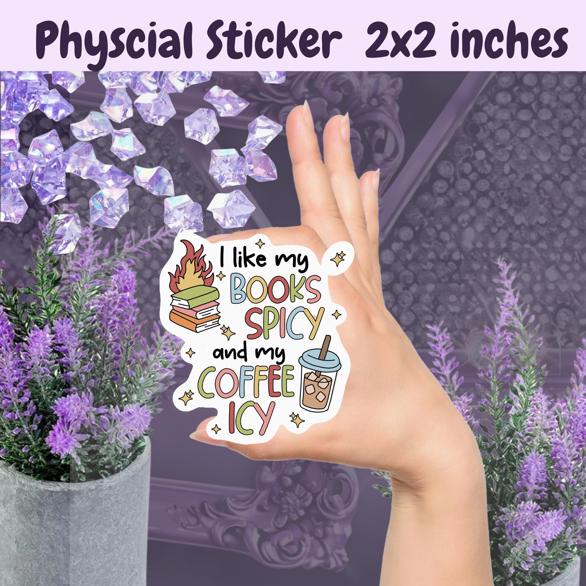 Spicy Books & Iced Coffee Vinyl Sticker - Booktok Kindle Decal