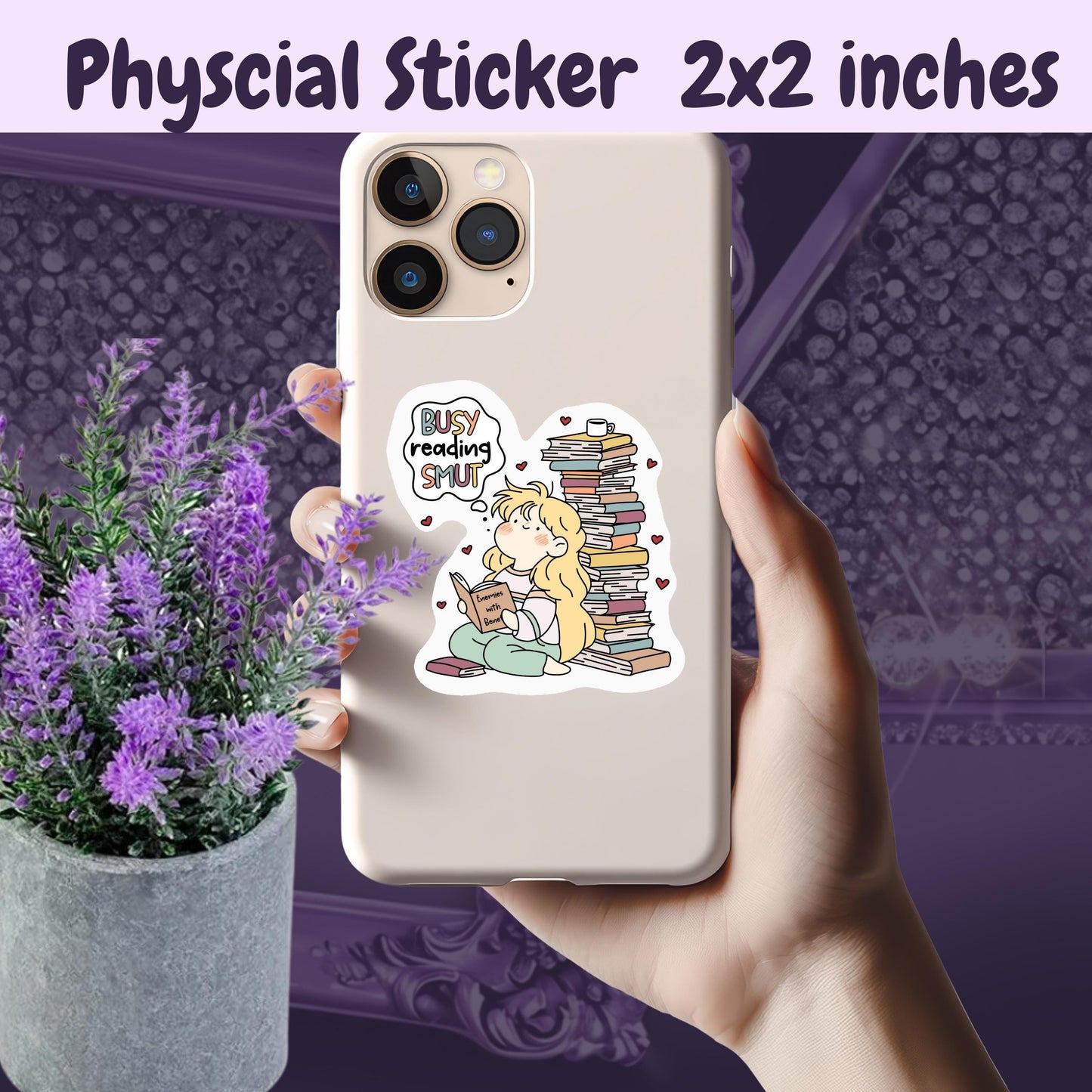 Busy Reading Smut Sticker: Spicy Romance Book Lover Kindle Decal