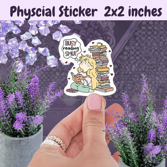 Busy Reading Smut Sticker: Spicy Romance Book Lover Kindle Decal