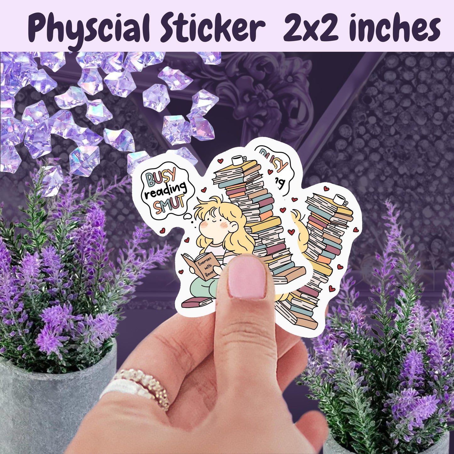 Busy Reading Smut Sticker: Spicy Romance Book Lover Kindle Decal
