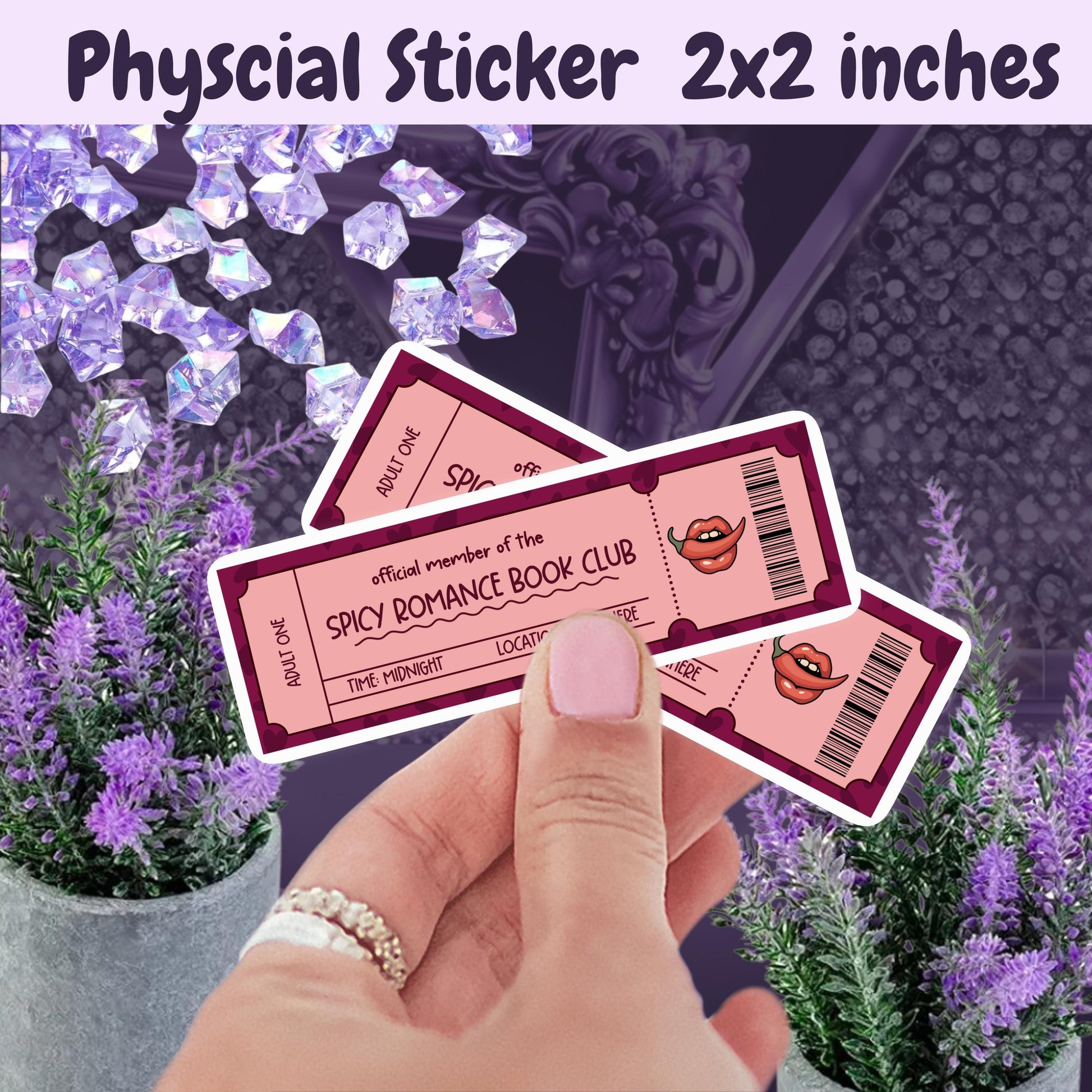 Official Member of the Spicy Romance Book Club Ticket Sticker | Booktok Kindle Sticker | Smut Books Smutty Book Lover