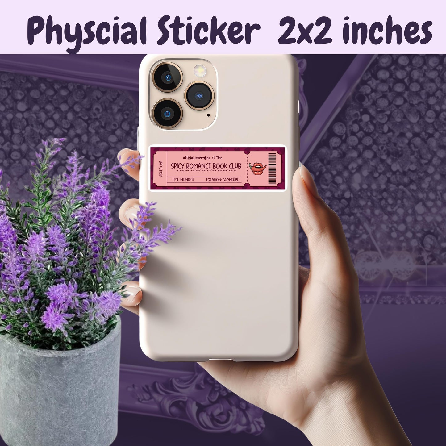 Official Member of the Spicy Romance Book Club Ticket Sticker | Booktok Kindle Sticker | Smut Books Smutty Book Lover