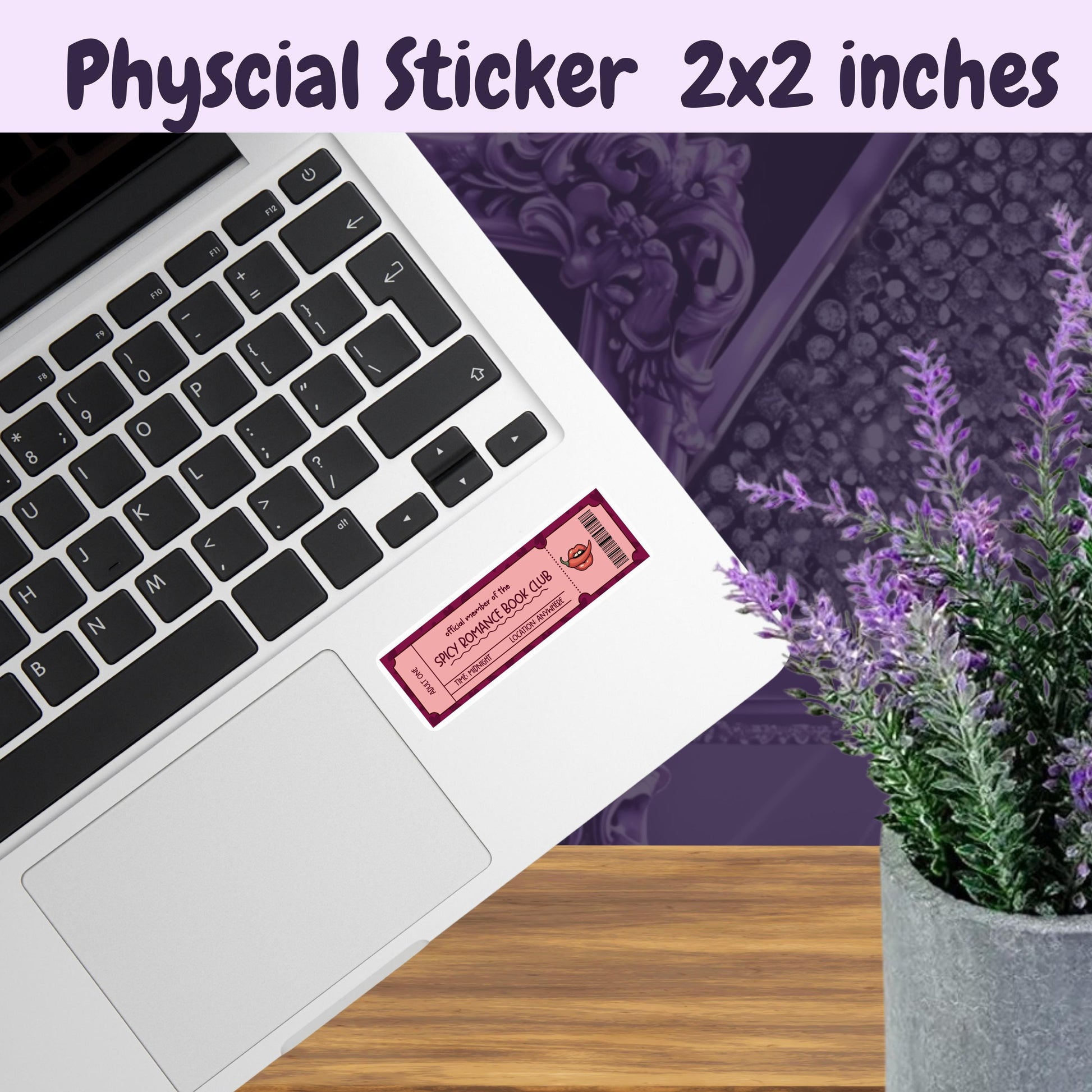 Official Member of the Spicy Romance Book Club Ticket Sticker | Booktok Kindle Sticker | Smut Books Smutty Book Lover