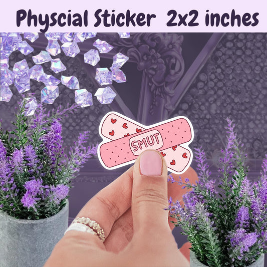 Smut Band-Aid Sticker: Spicy Romance Book Lover Kindle Decal