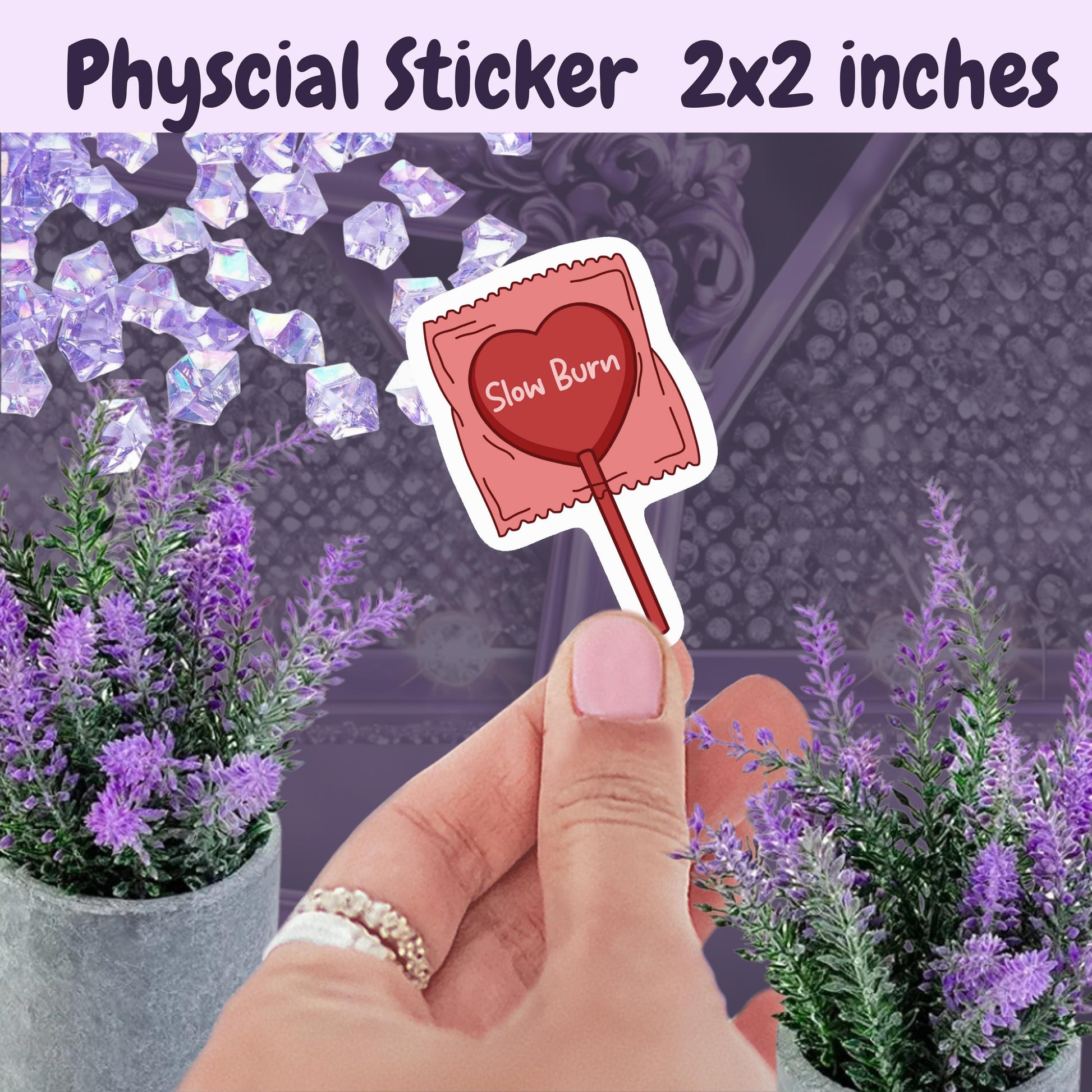 Slow Burn Lollipop Sticker: Spicy Romance Booktok Kindle Decal