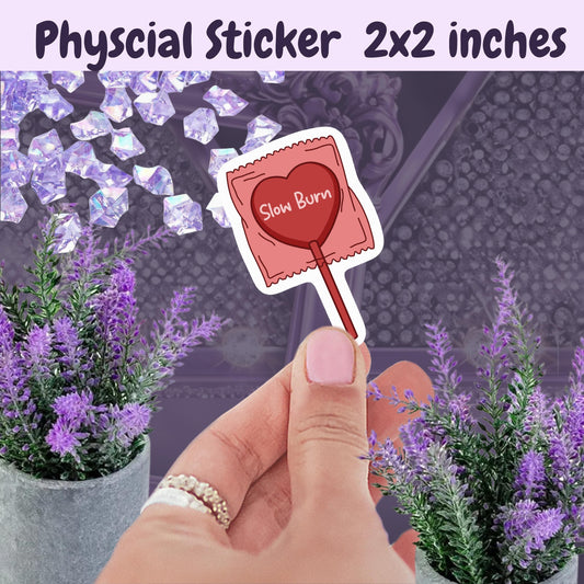 Slow Burn Lollipop Sticker: Spicy Romance Booktok Kindle Decal
