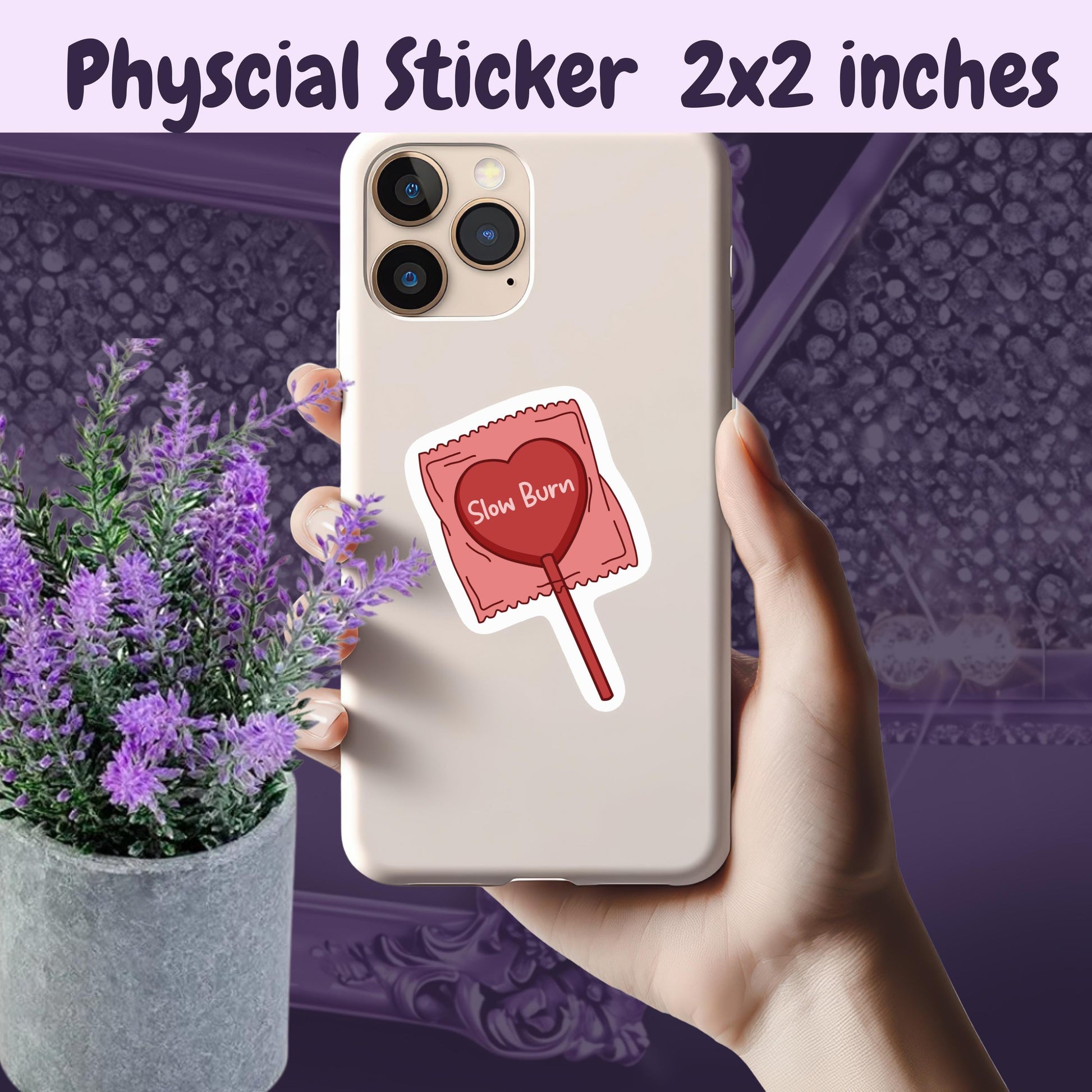 Slow Burn Lollipop Sticker: Spicy Romance Booktok Kindle Decal