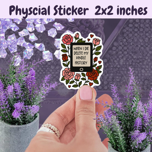 Delete Kindle History Sticker: Spicy Romance Book Lover Vinyl Decal