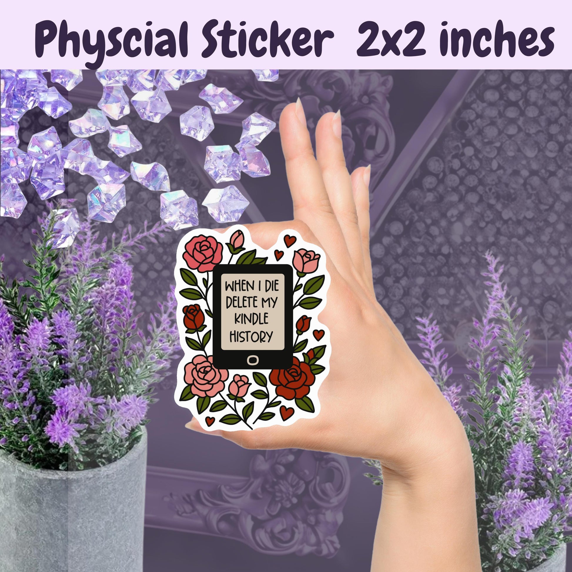 Delete Kindle History Sticker: Spicy Romance Book Lover Vinyl Decal