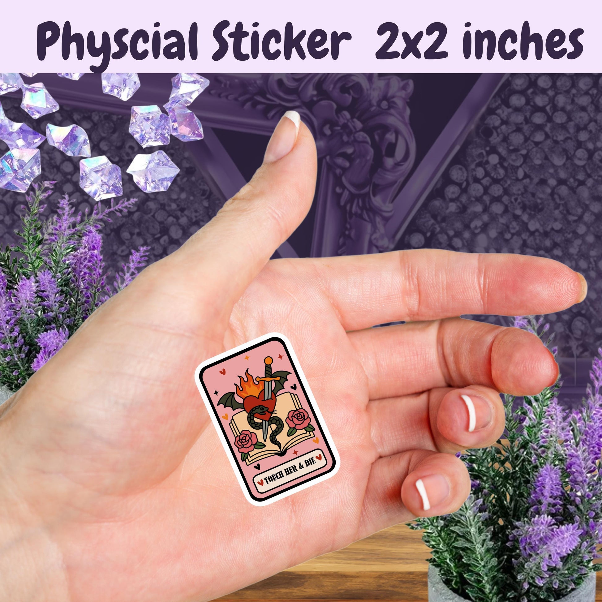Touch Her & Die Sticker: Spicy Romance Booktok Kindle Vinyl Decal
