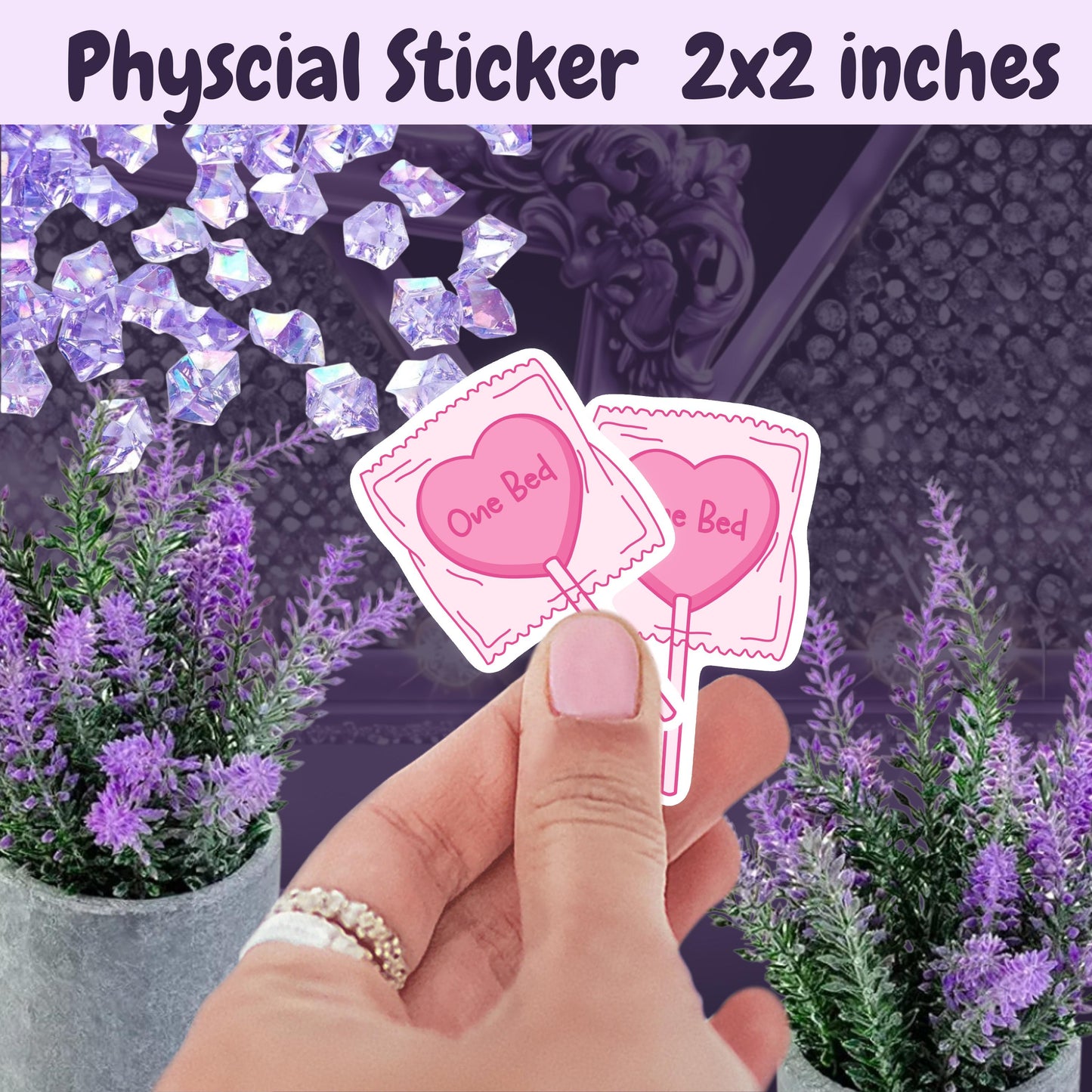 One Bed Lollipop Sticker | Spicy Book Club Kindle Sticker | Smut Books Booktok | Smutty Romance Book Lover | Coquette Style