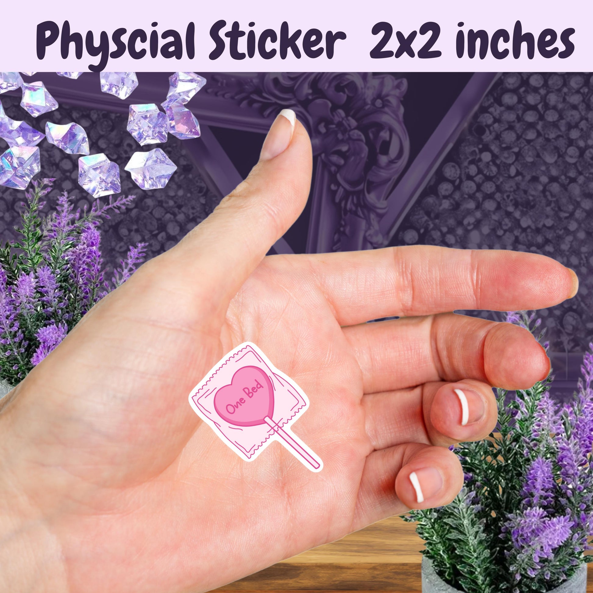 One Bed Lollipop Sticker | Spicy Book Club Kindle Sticker | Smut Books Booktok | Smutty Romance Book Lover | Coquette Style