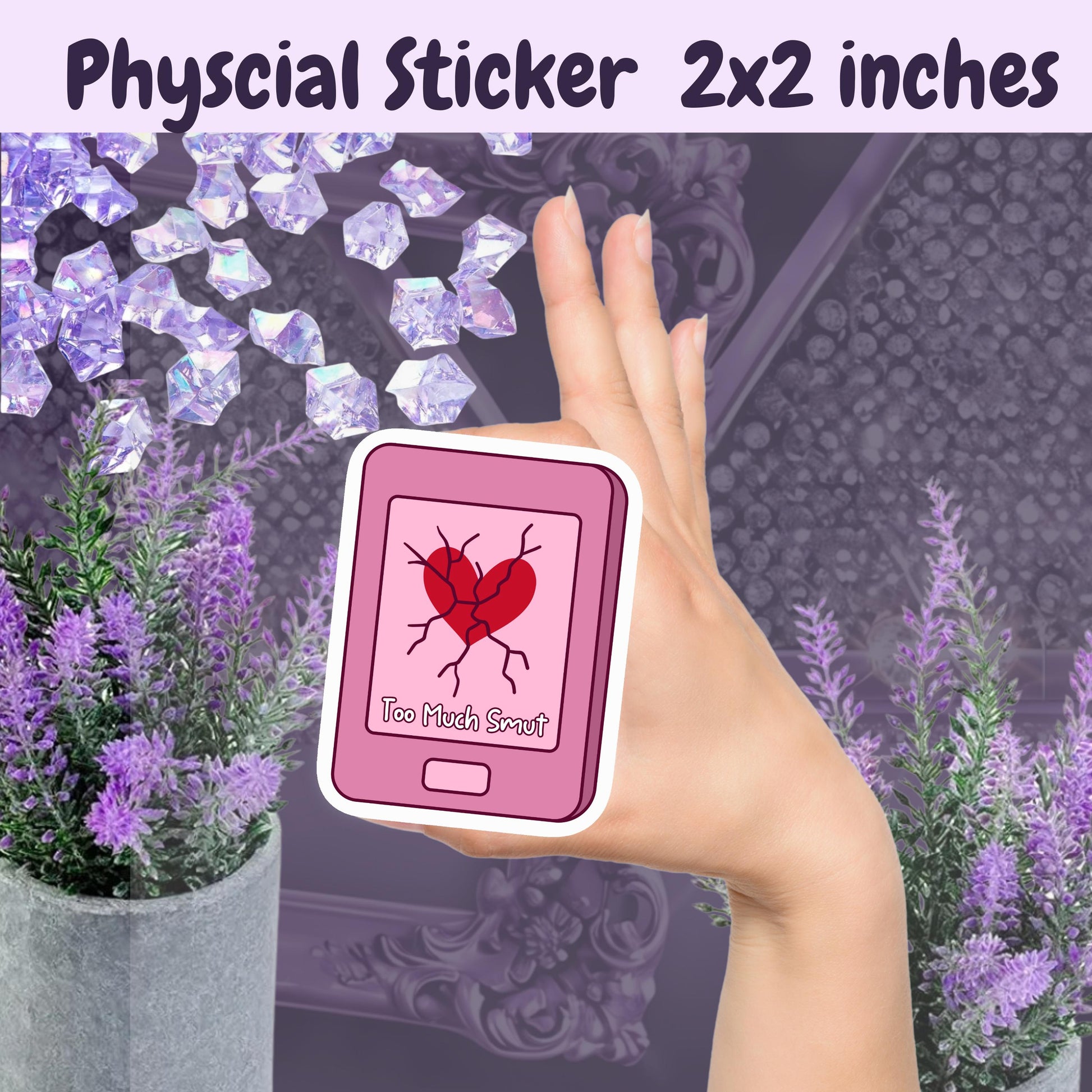 Too Much Smut Sticker: Spicy Romance Book Lover Kindle Decal