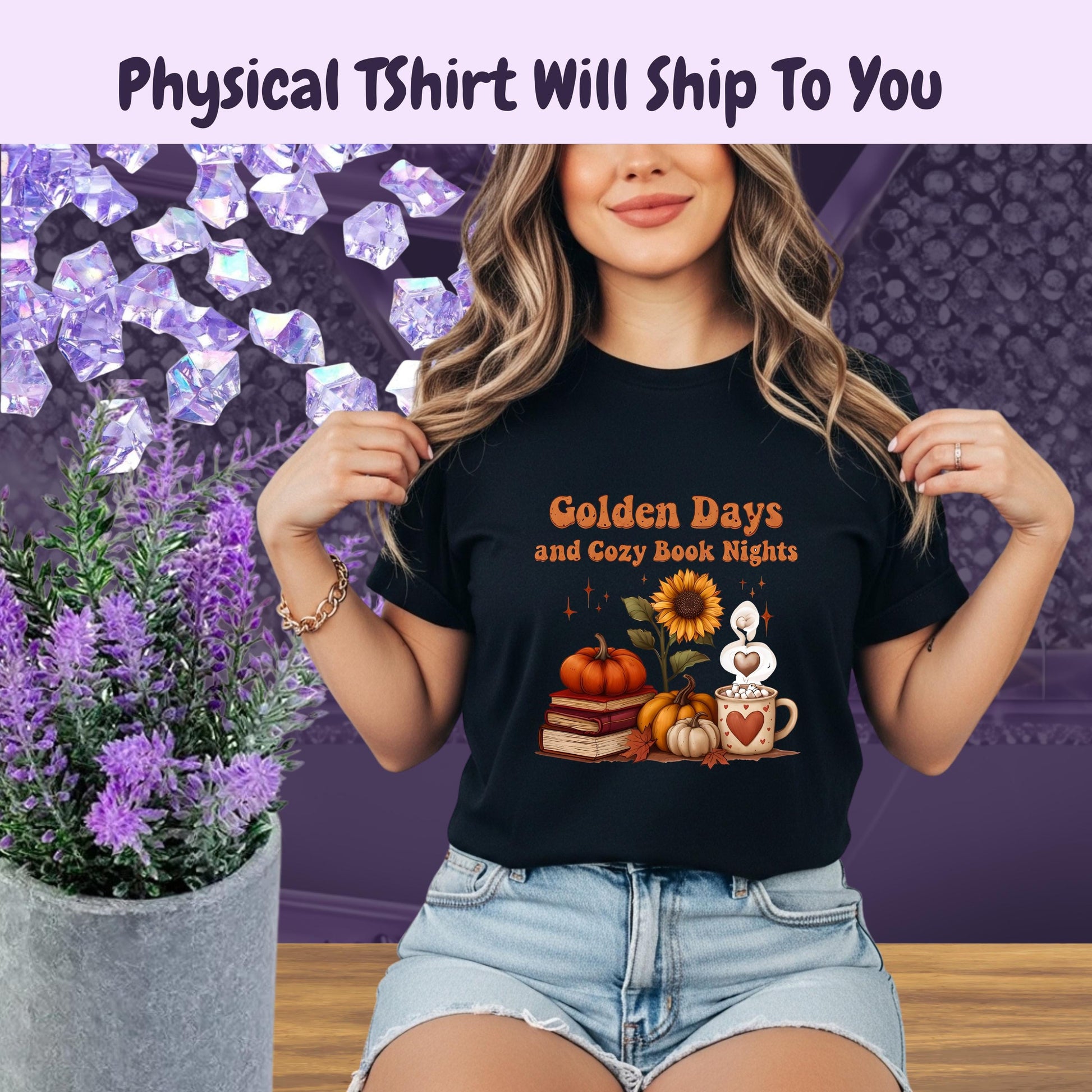 Cozy Book Nights T-Shirt: Comfort Colors Autumn Reading Tee