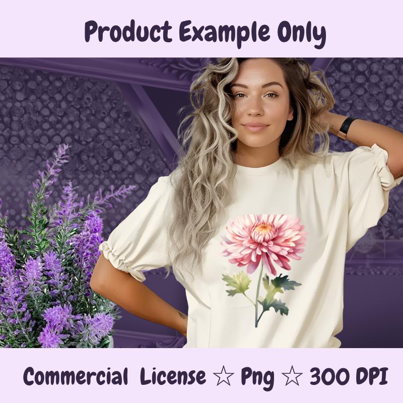November Birth Flower PNG | Chrysanthemum Clipart | Fall Floral PNG for Sublimation, Stickers, Cards | 300 DPI Transparent Download