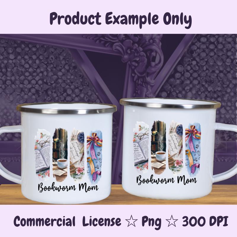 Bookworm Mom PNG | Book Lover Brushstroke Sublimation Design | Reading Mom Clipart | 300 DPI Digital Download for Totes & Gifts