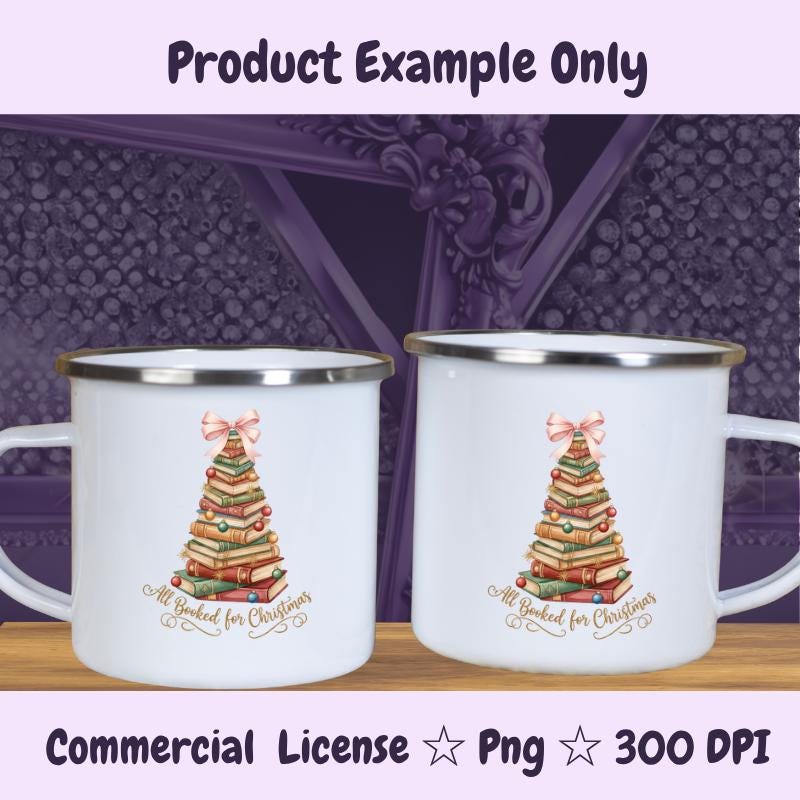 All Booked for Christmas PNG, Holiday Book Stack Tree Clipart, Red and Green Christmas Sublimation Design, Book Lover Digital Download