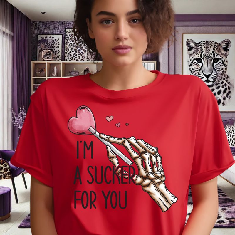 I'm a Sucker for You - Red Unisex T-Shirt (S - 5XL) - Valentine's Day Collection - Marie Gems