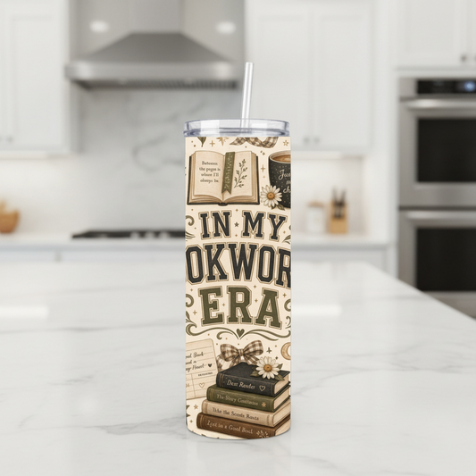 In My Bookworm Era Tumbler – 20 oz Book Lover Travel Cup – main product view