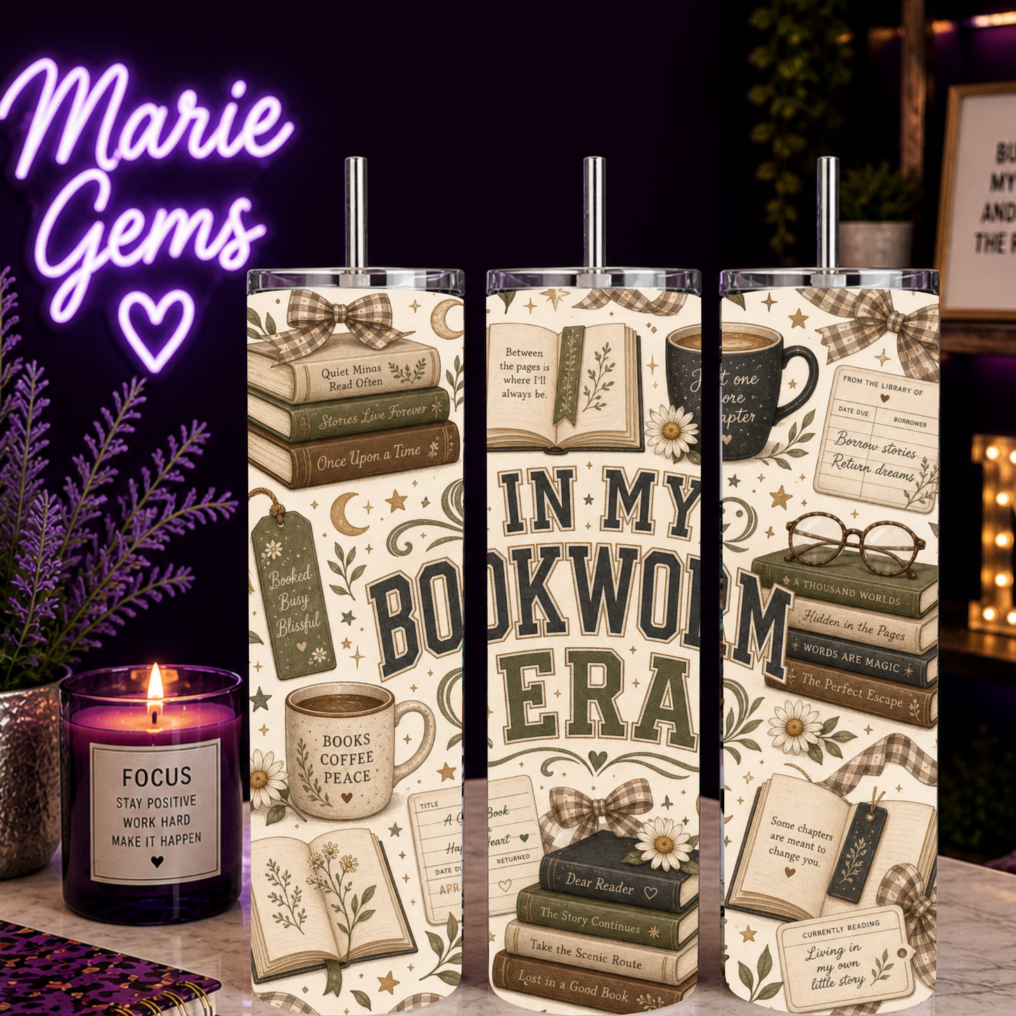In My Bookworm Era Tumbler | 20 oz Book Lover Travel Cup