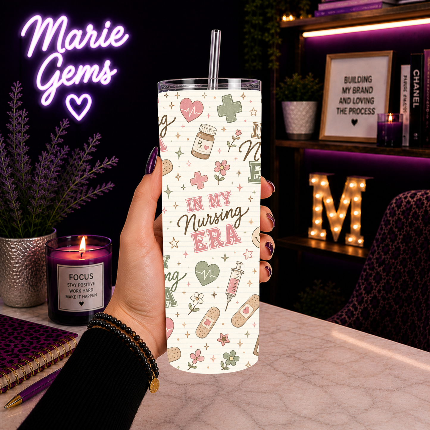 In My Nursing Era Tumbler | 20 oz Nurse Travel Cup with Straw