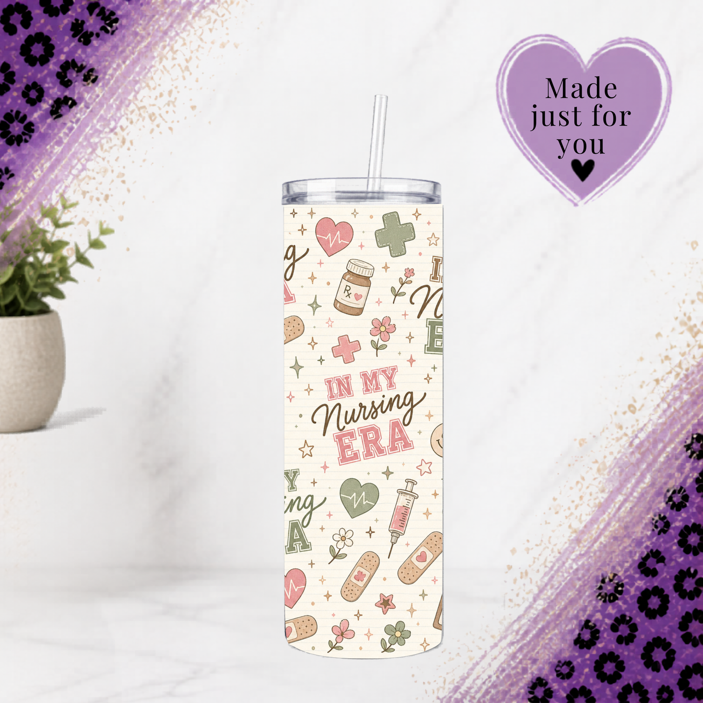 In My Nursing Era Tumbler | 20 oz Nurse Travel Cup with Straw