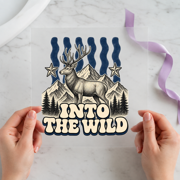 Into the Wild Deer Mountains individual product photo included in the Camping Adventure five-pack DTF transfer bundle