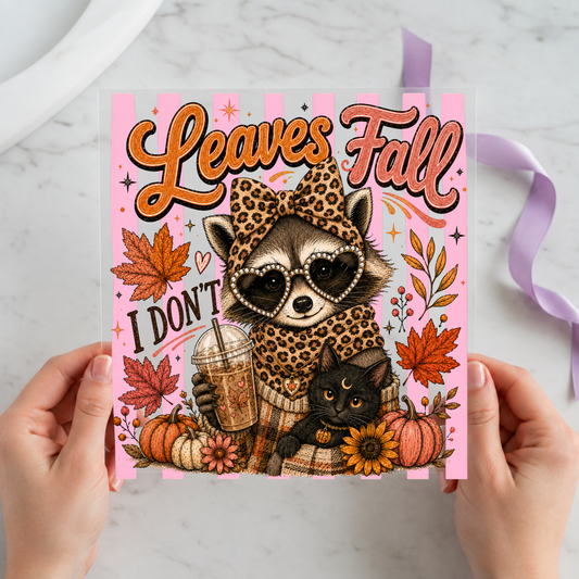 Jimothy the Raccoon Alternate individual product photo included in the Fall & Pumpkin Volume 1 five-pack DTF transfer bundle