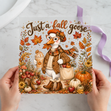 Just a Fall Goose individual product photo included in the Halloween Volume 10 five-pack DTF transfer bundle