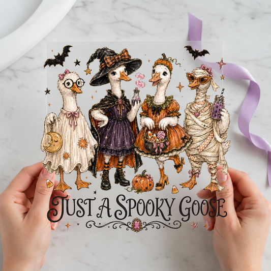 Just a Spooky Goose individual product photo included in the Spooky Country Animal Volume 2 five-pack DTF transfer bundle