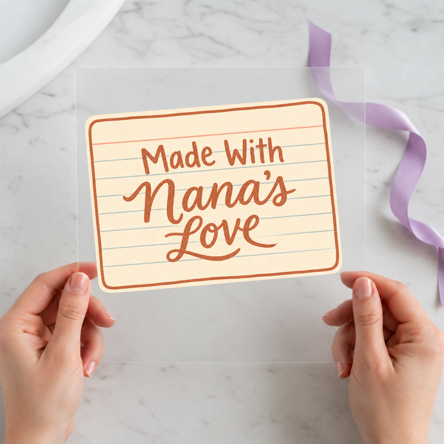 Made With Nana's Love DTF transfer mockup