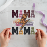 Mama Lightning Bolt Leopard individual product photo included in the Mom Life Volume 2 five-pack DTF transfer bundle