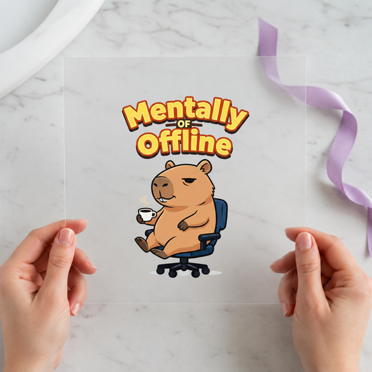 Mentally Offline Current individual product photo included in the Funny Capybara Volume 2 five-pack DTF transfer bundle