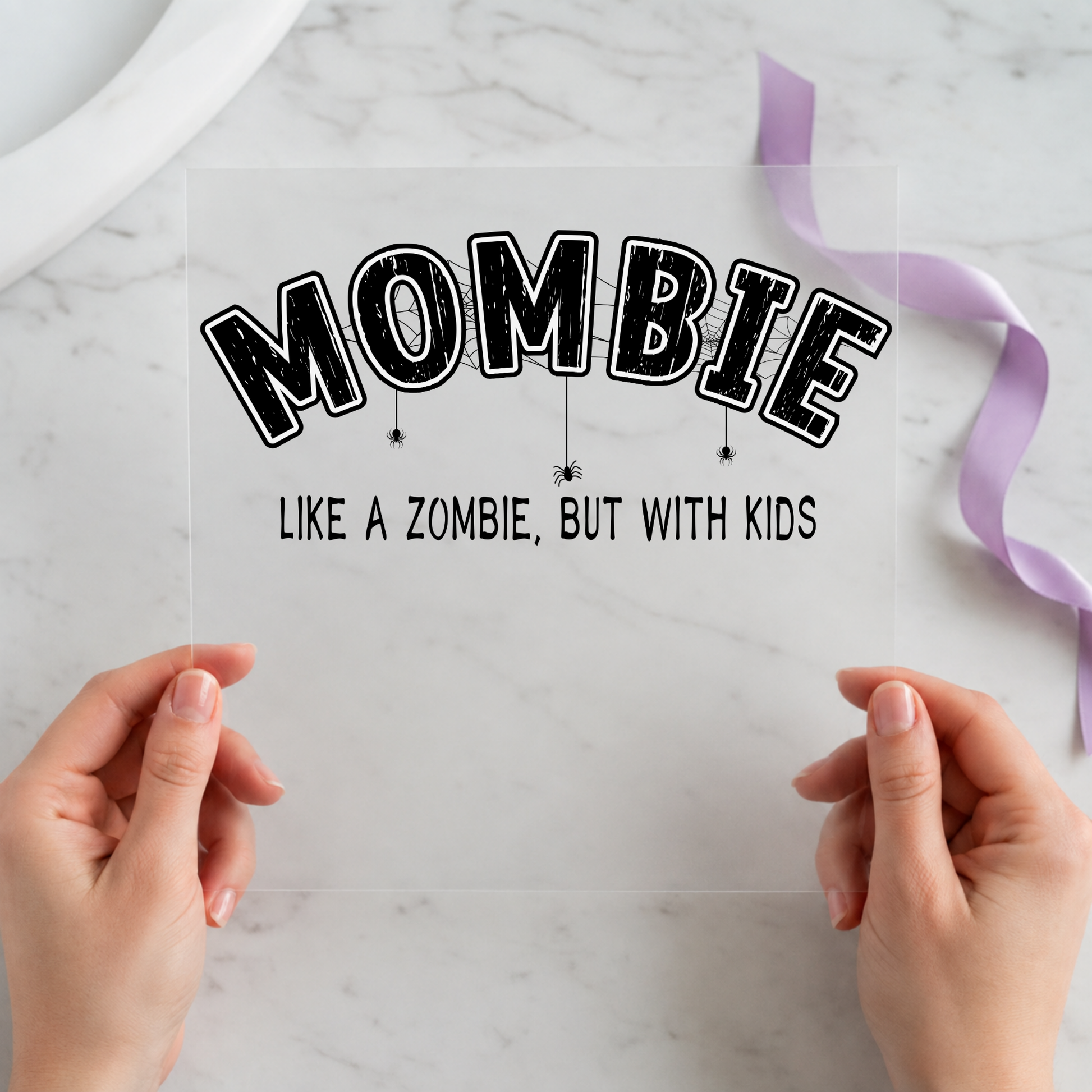 Mombie Like a Zombie but With individual product photo included in the Halloween Volume 12 five-pack DTF transfer bundle