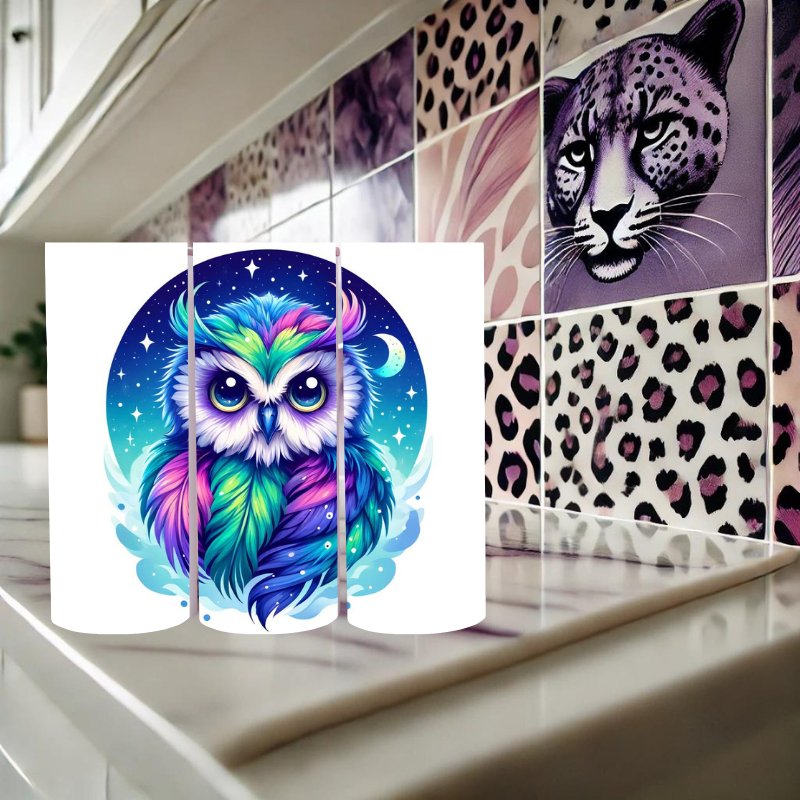 Mystical Rainbow Owl Tumbler - Marie Gems