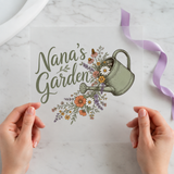 Nana's Garden DTF transfer mockup