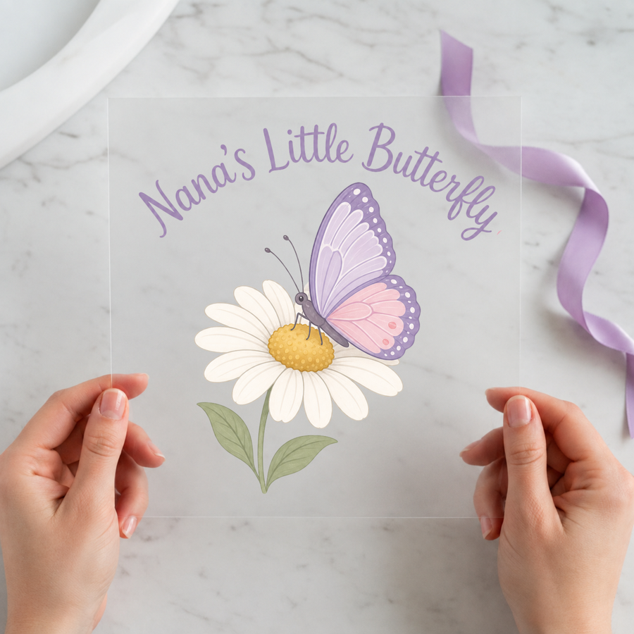 Nana's Little Butterfly DTF transfer mockup
