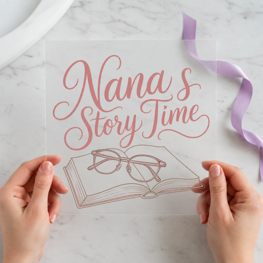Nana's Story Time DTF transfer mockup