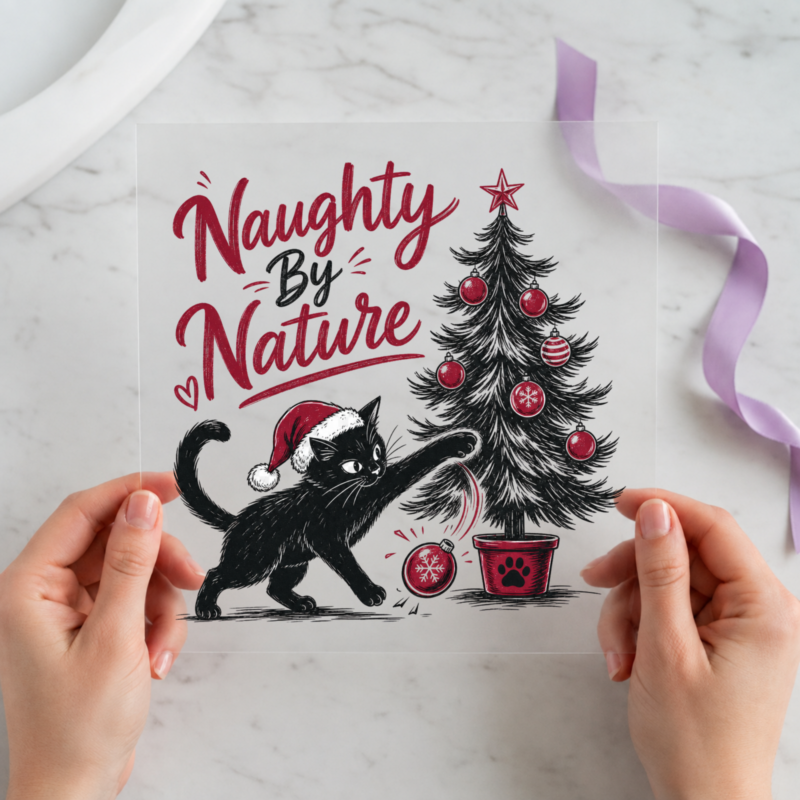 Naughty by Nature Christmas DTF transfer design