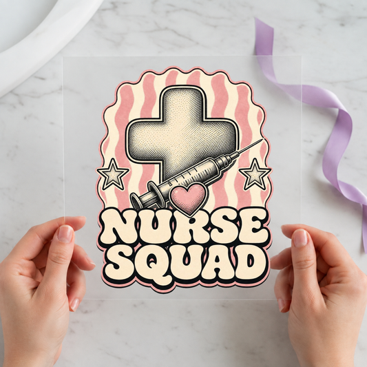 Nurse Squad Cross Badge individual product photo included in the Nurse Life five-pack DTF transfer bundle